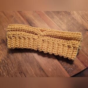 Cozy Crochet Headband in Mustard Yellow Winter Hat Wear Outdoors